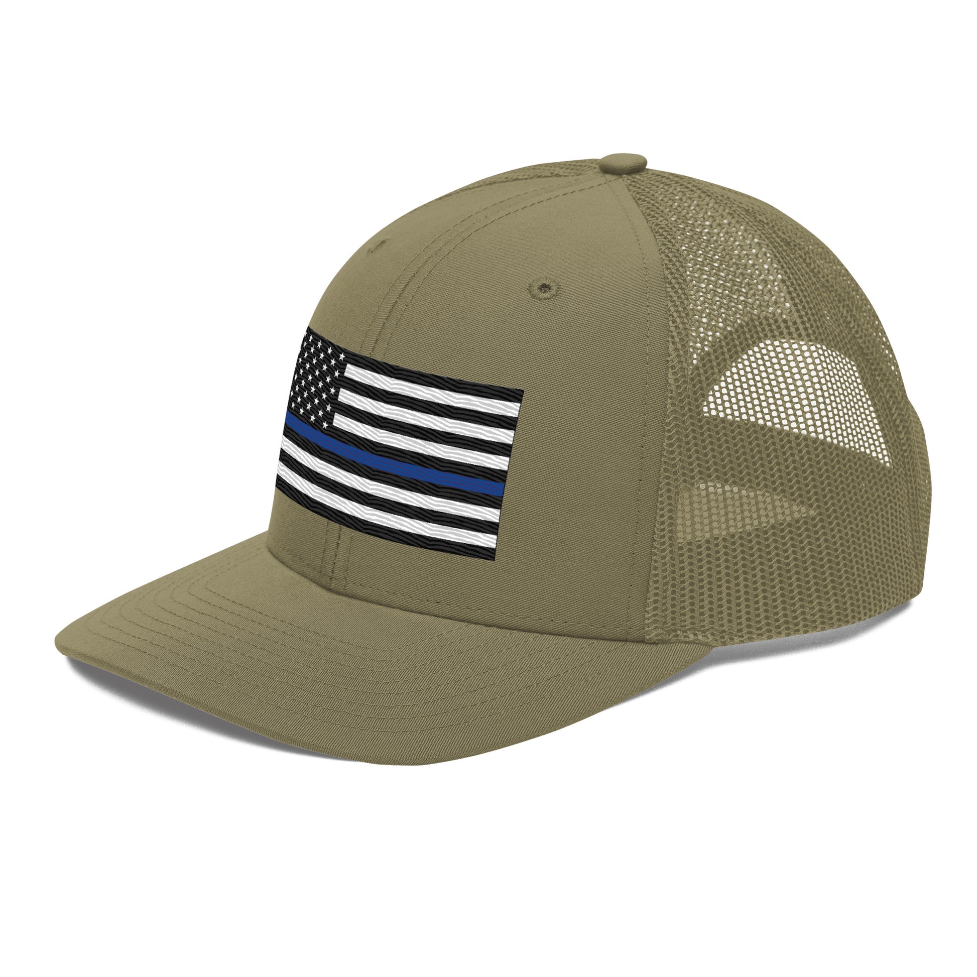 Embroidered Thin Blue Line Flag | Snapback Trucker Cap | Richardson 112 Richardson 112 Gun Beaver   