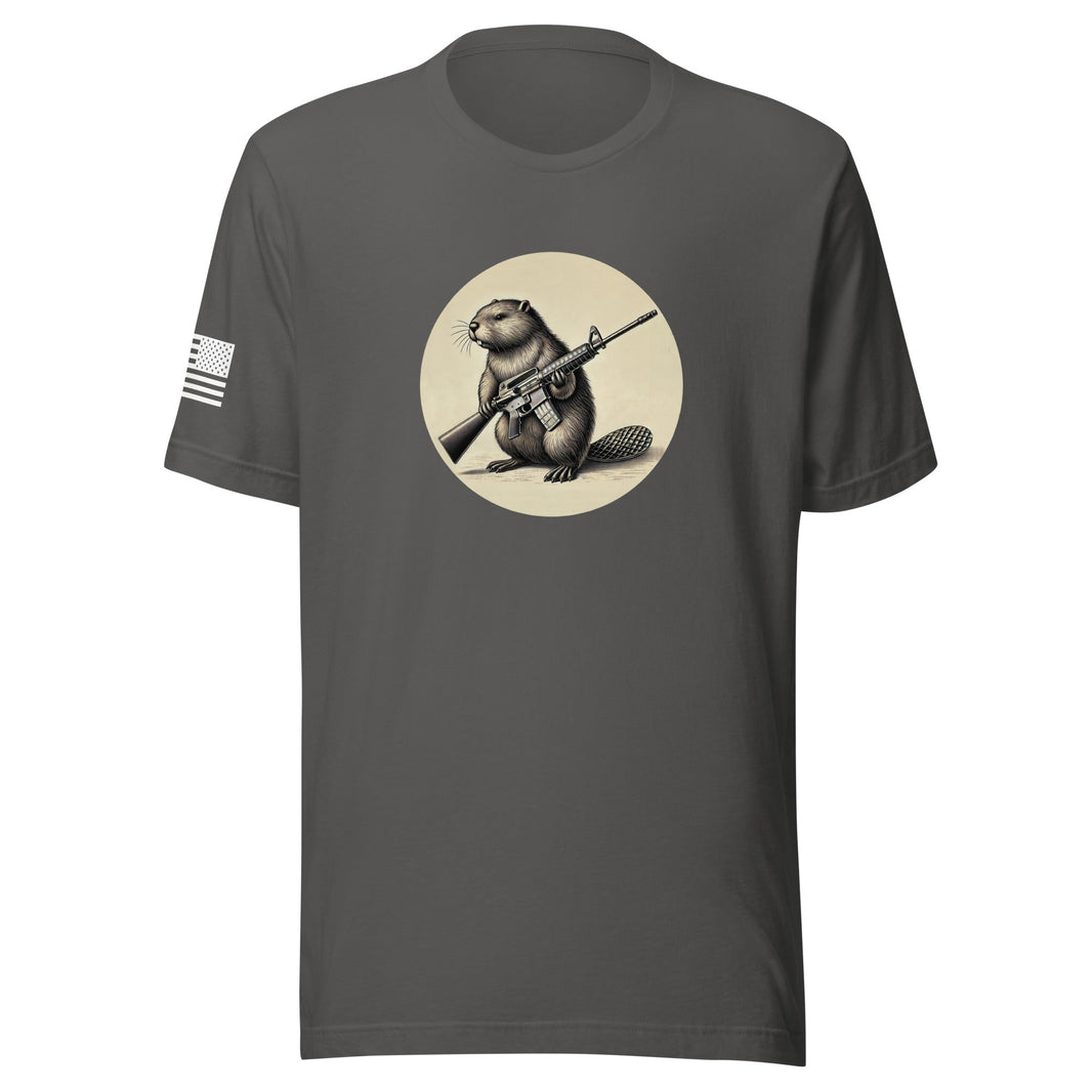 Strapped Beaver t-shirt, Asphalt