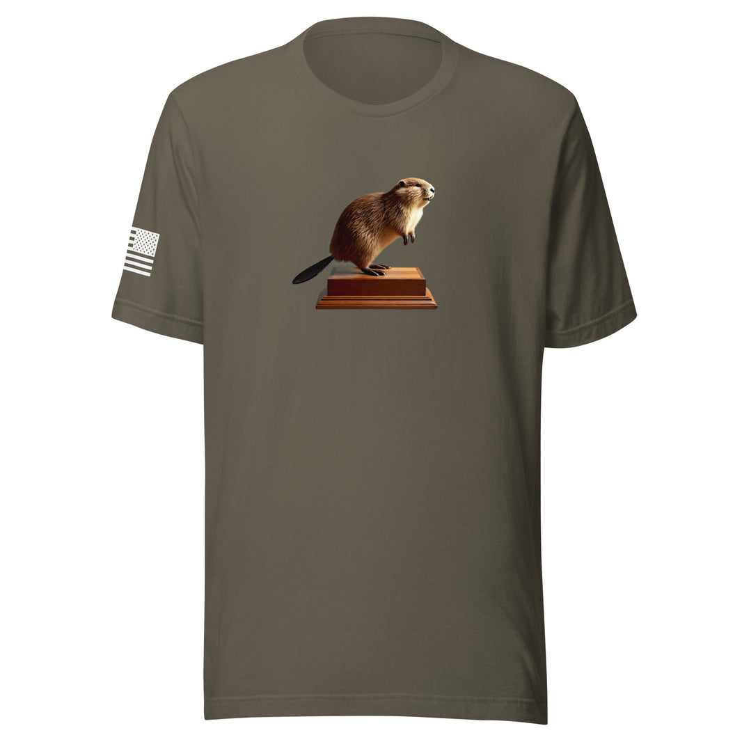 Thank you. I just had it stuffed. Stuffed Beaver t-shirt, Army