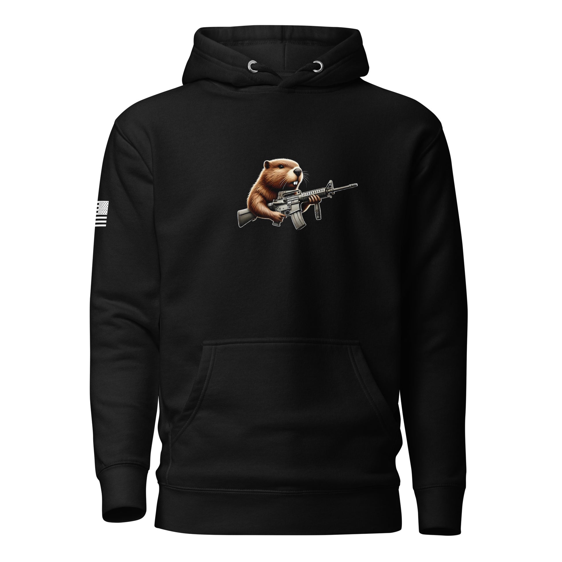 Gun Beaver Locked & Loaded | Premium Cotton Hoodie Cotton Hoodie Gun Beaver Black S 