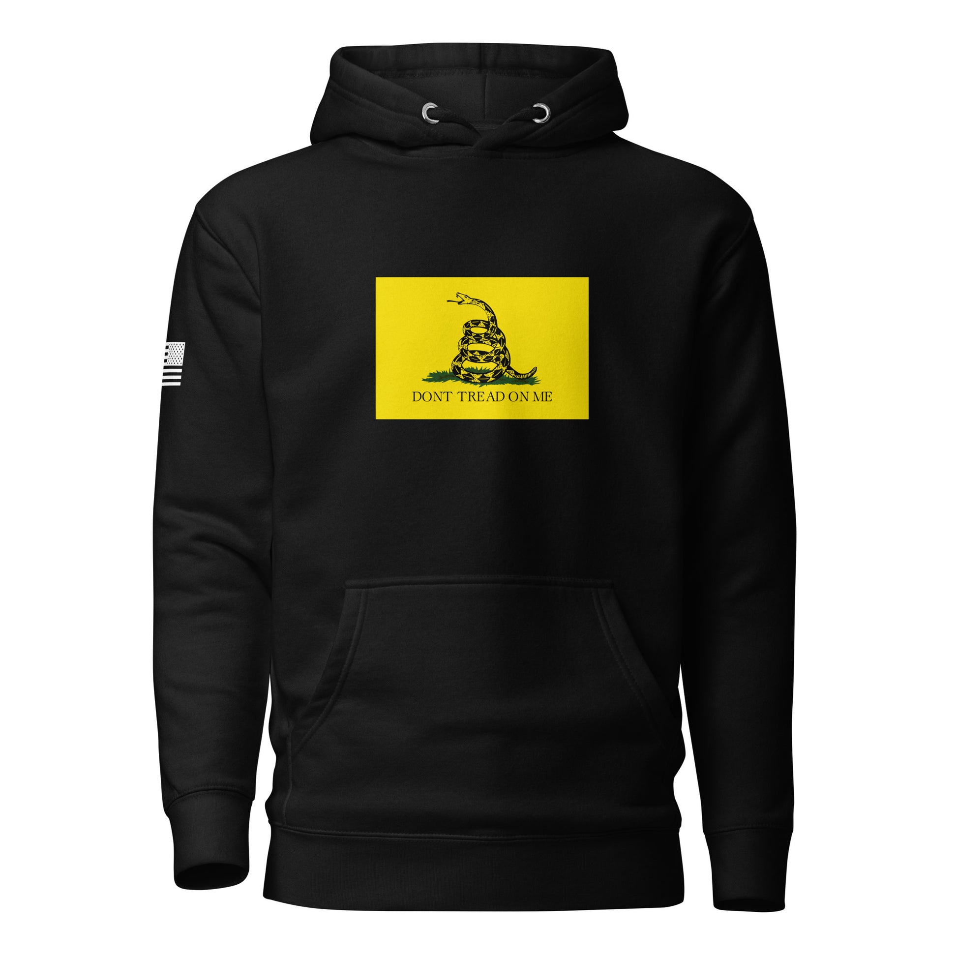 "Don't Tread On Me" Gadsden Flag | Premium Cotton Hoodie Cotton Hoodie Gun Beaver Black S 