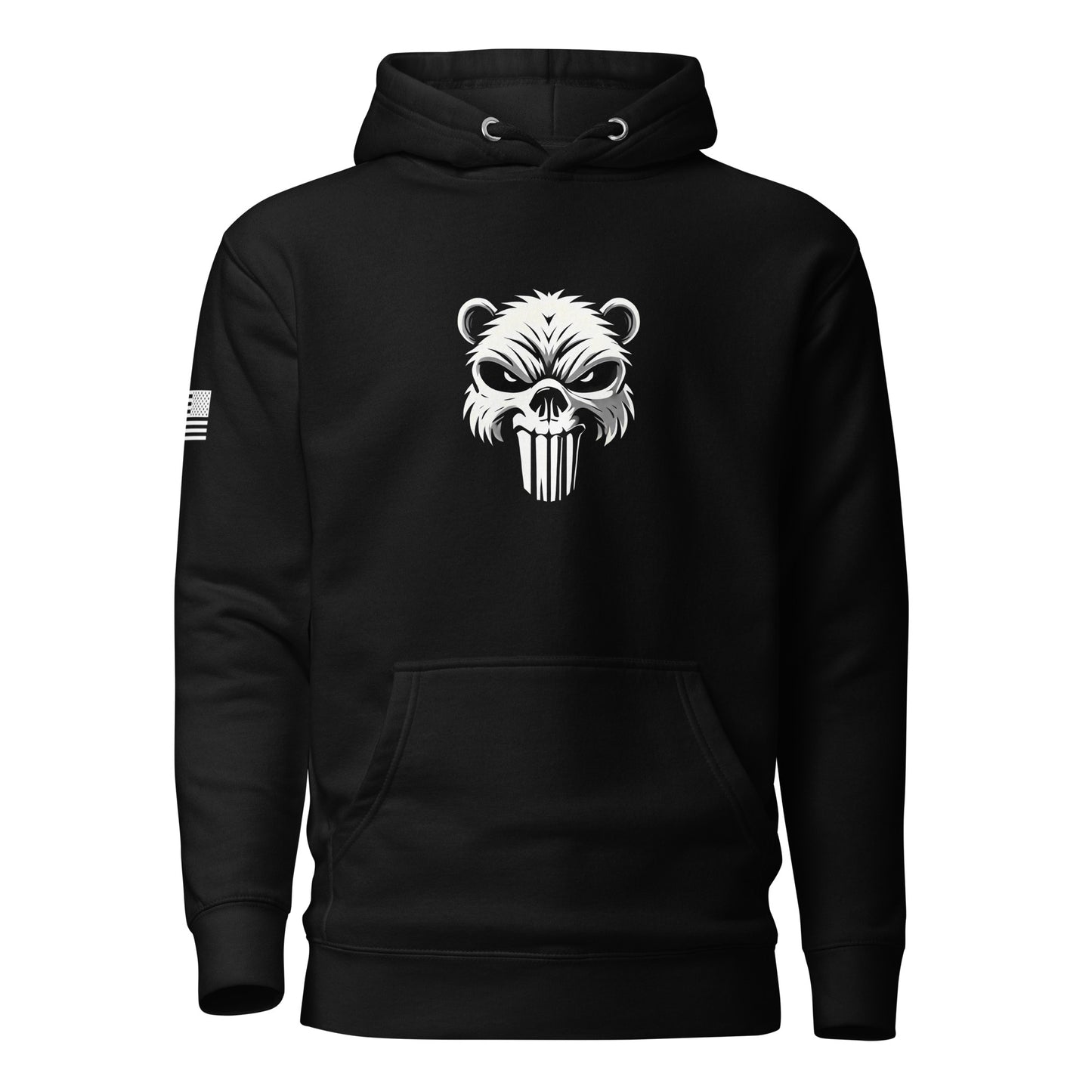 Beaver Punisher | Premium Cotton Hoodie Cotton Hoodie Gun Beaver Black S 