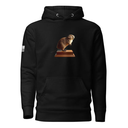 "Thank you. I just had it stuffed." Stuffed Beaver | Premium Cotton Hoodie Cotton Hoodie Gun Beaver Black S 