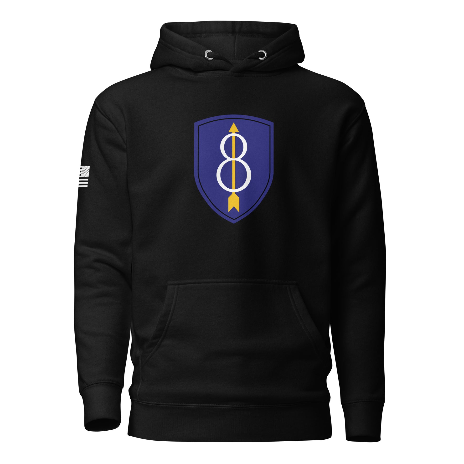 8th Infantry Division Insignia ("Pathfinder") | Premium Cotton Hoodie Cotton Hoodie Gun Beaver Black S 