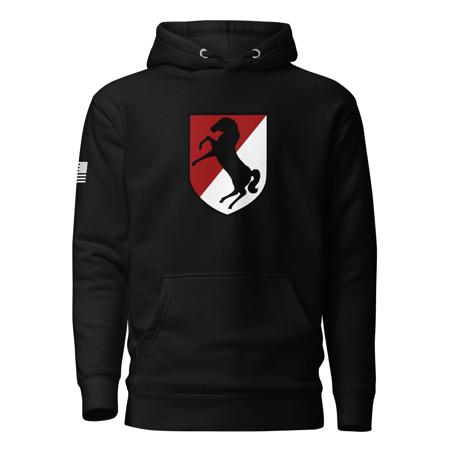 11th Armored Cavalry Regiment Insignia ("Blackhorse Regiment") | Premium Cotton Hoodie Cotton Hoodie Gun Beaver Black S 