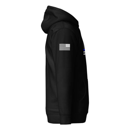 Thin Blue Line Flag | Premium Cotton Hoodie Cotton Hoodie Gun Beaver   