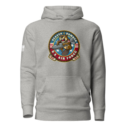 Gun Beaver Bomber Insignia | Premium Cotton Hoodie Cotton Hoodie Gun Beaver Carbon Grey S 