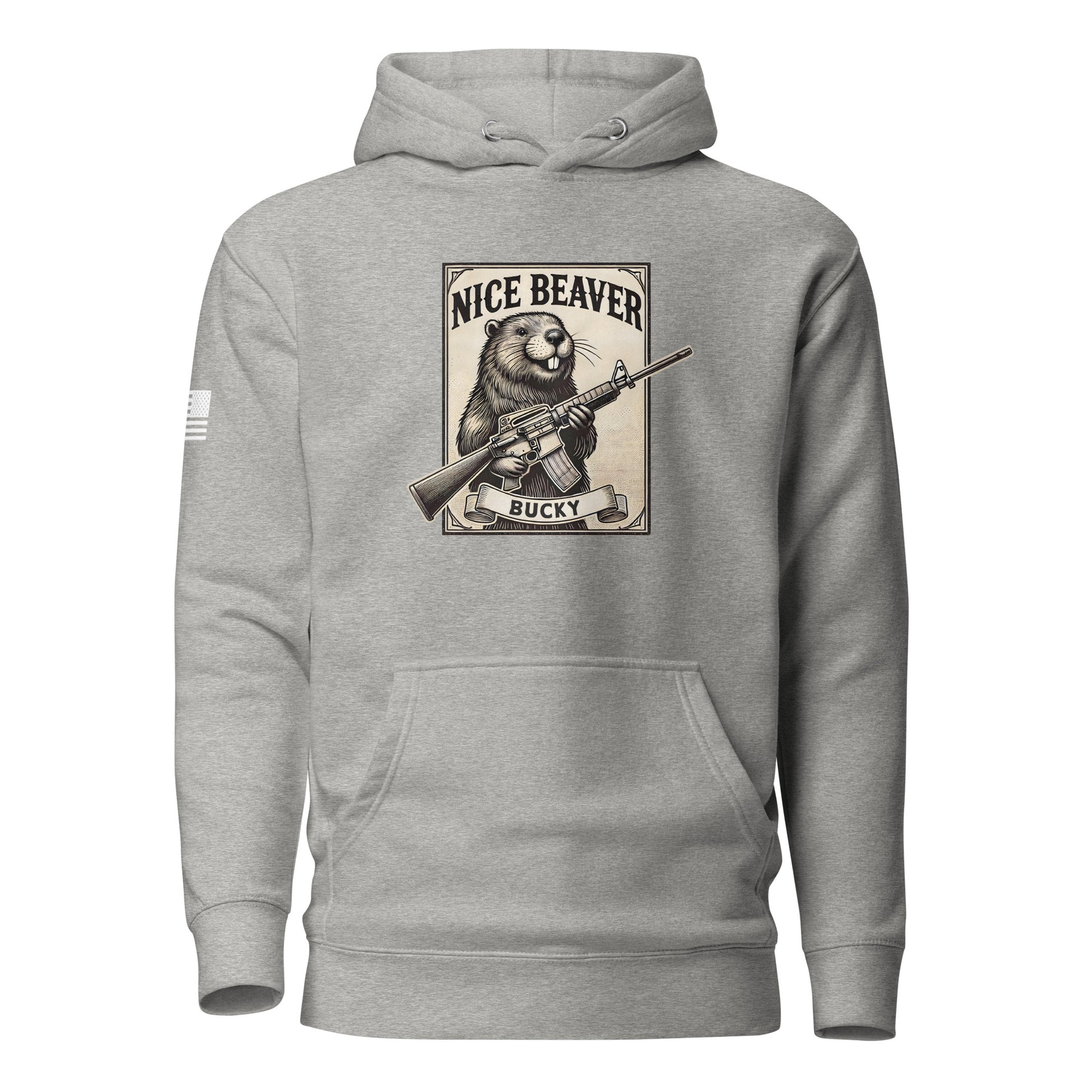 "Nice Beaver!" | Premium Cotton Hoodie Cotton Hoodie Gun Beaver Carbon Grey S 