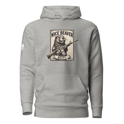 "Nice Beaver!" | Premium Cotton Hoodie Cotton Hoodie Gun Beaver Carbon Grey S 