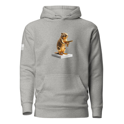 Golden Gun Beaver Trophy | Premium Cotton Hoodie Cotton Hoodie Gun Beaver Carbon Grey S 