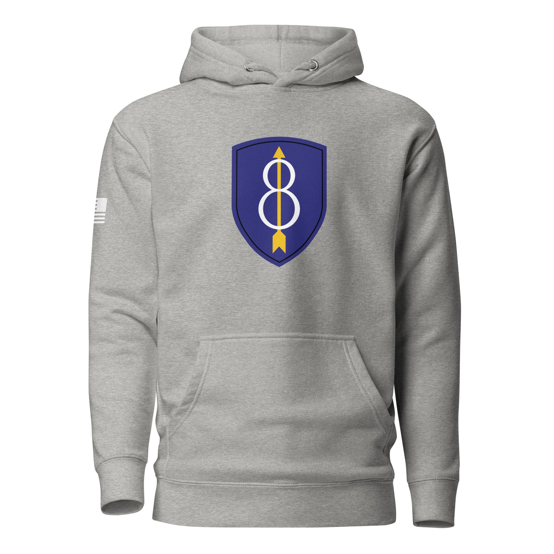 8th Infantry Division Insignia ("Pathfinder") | Premium Cotton Hoodie Cotton Hoodie Gun Beaver Carbon Grey S 