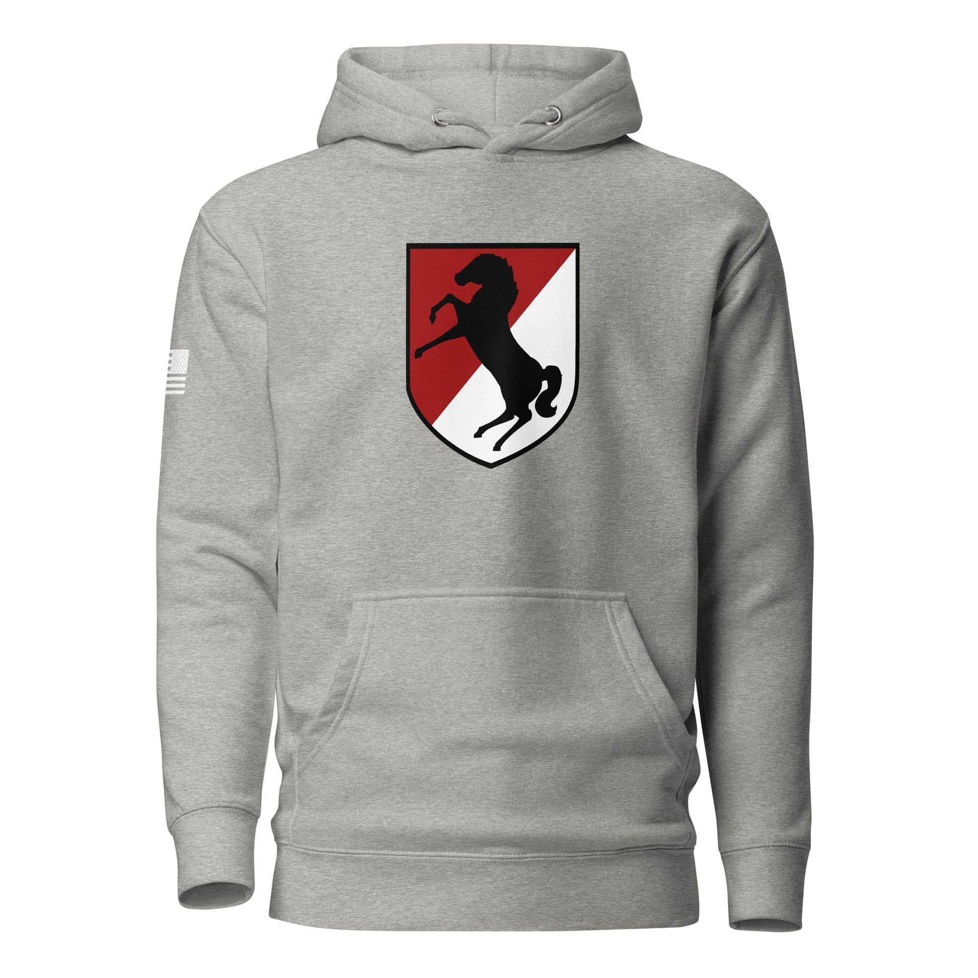 11th Armored Cavalry Regiment Insignia ("Blackhorse Regiment") | Premium Cotton Hoodie Cotton Hoodie Gun Beaver Carbon Grey S 