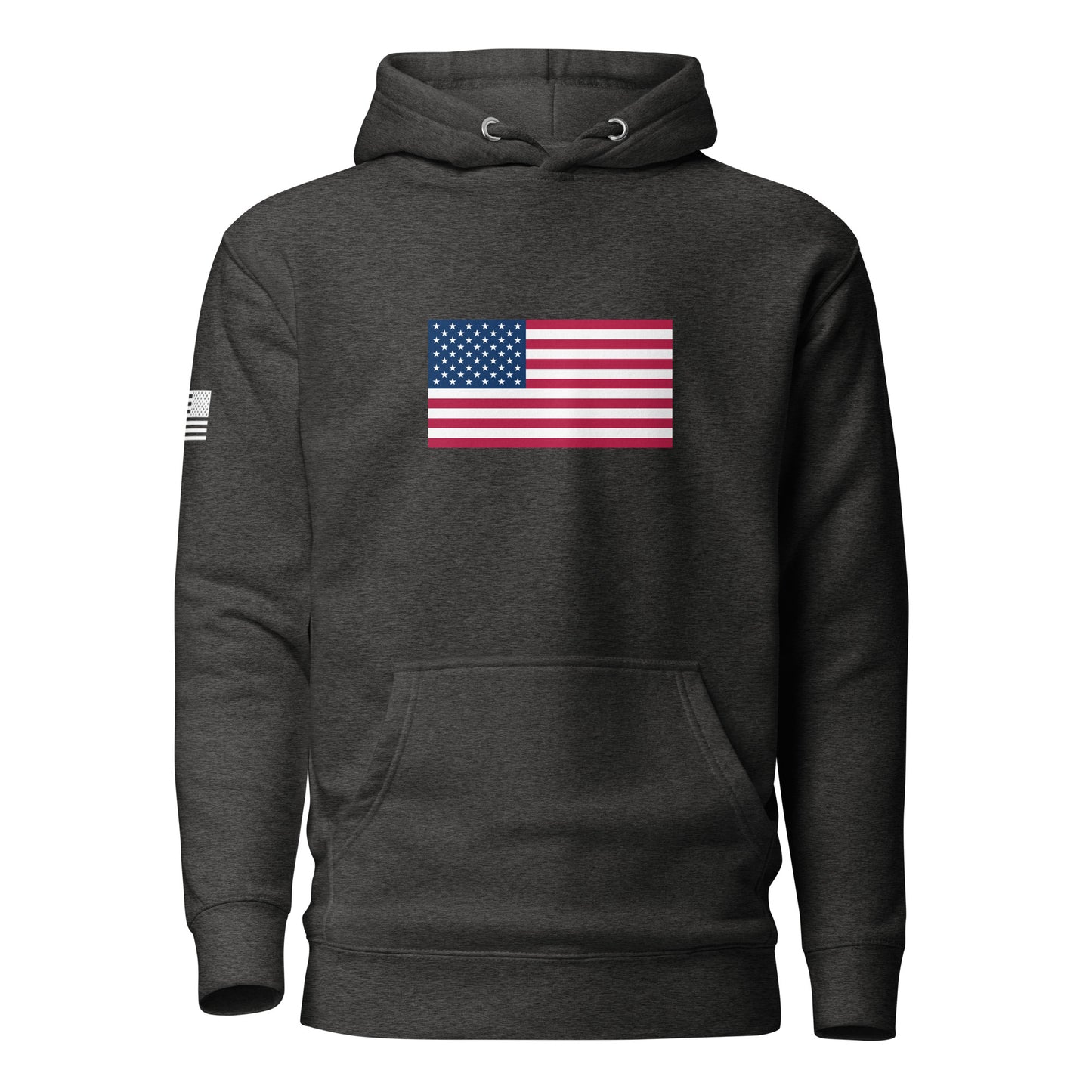 U.S. Flag | Premium Cotton Hoodie Cotton Hoodie Gun Beaver Charcoal Heather S