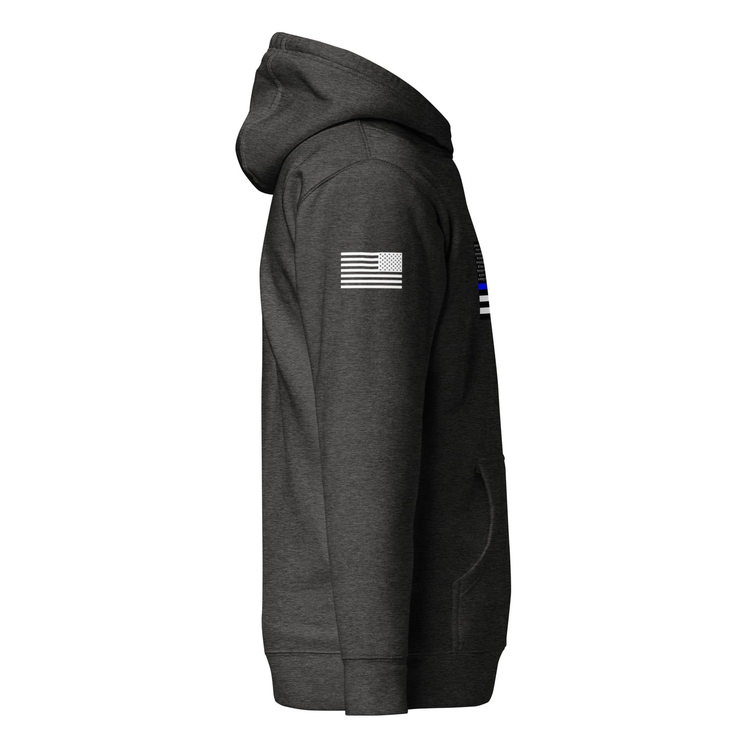 Thin Blue Line Flag | Premium Cotton Hoodie Cotton Hoodie Gun Beaver   