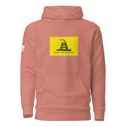 "Don't Tread On Me" Gadsden Flag | Premium Cotton Hoodie Cotton Hoodie Gun Beaver Dusty Rose S 