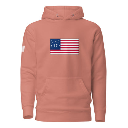 Bennington Flag | Premium Cotton Hoodie Cotton Hoodie Gun Beaver Dusty Rose S 