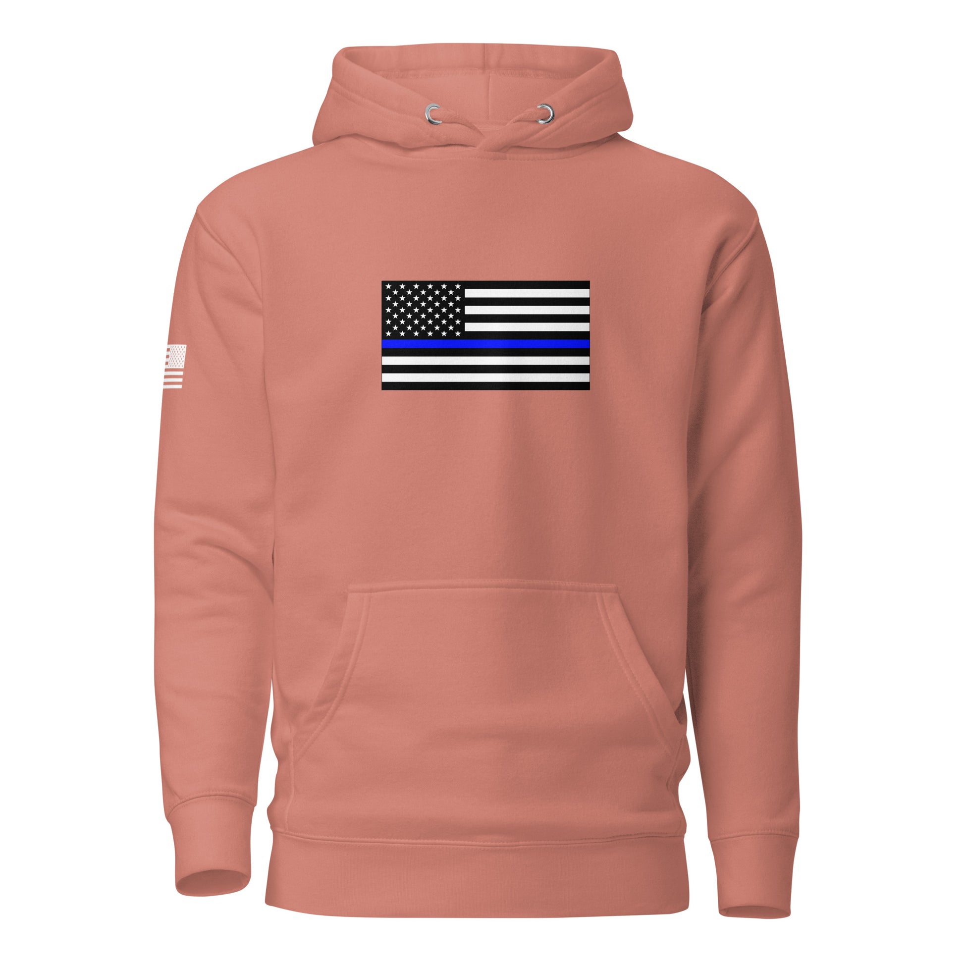 Thin Blue Line Flag | Premium Cotton Hoodie Cotton Hoodie Gun Beaver Dusty Rose S 