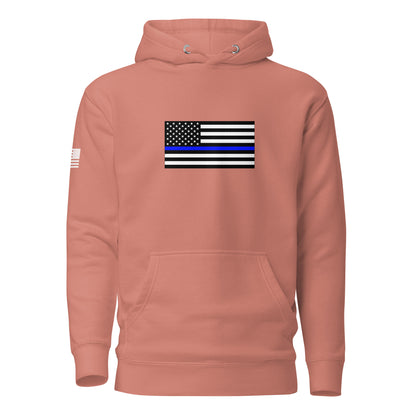 Thin Blue Line Flag | Premium Cotton Hoodie Cotton Hoodie Gun Beaver Dusty Rose S 