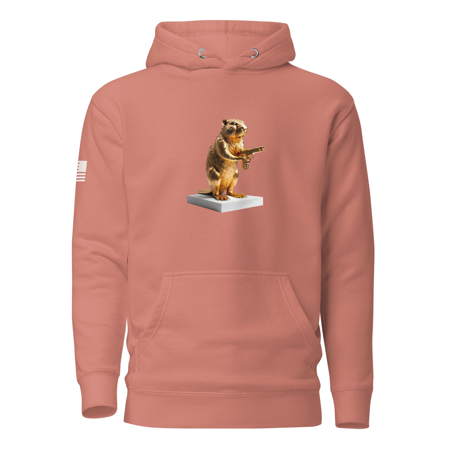 Golden Gun Beaver Trophy | Premium Cotton Hoodie Cotton Hoodie Gun Beaver Dusty Rose S 