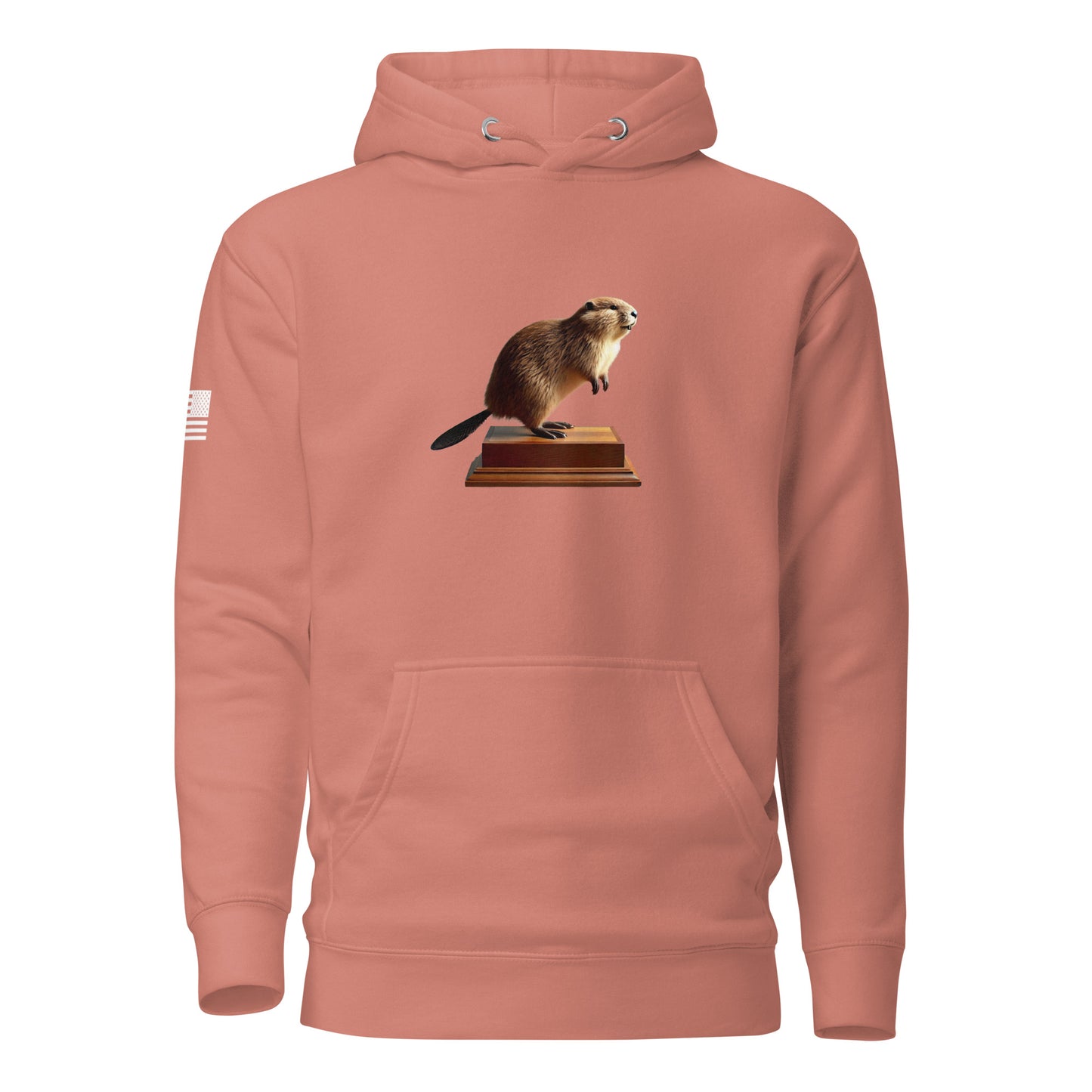 "Thank you. I just had it stuffed." Stuffed Beaver | Premium Cotton Hoodie Cotton Hoodie Gun Beaver Dusty Rose S 