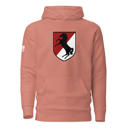 11th Armored Cavalry Regiment Insignia ("Blackhorse Regiment") | Premium Cotton Hoodie Cotton Hoodie Gun Beaver Dusty Rose S 