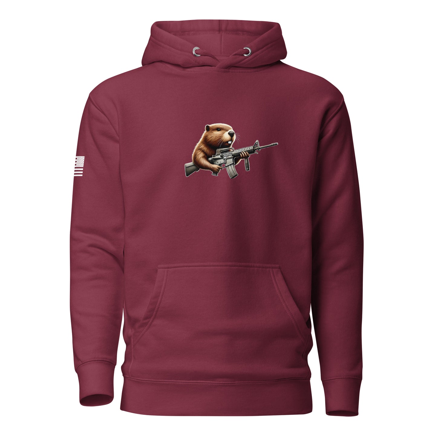 Gun Beaver Locked & Loaded | Premium Cotton Hoodie Cotton Hoodie Gun Beaver Maroon S 