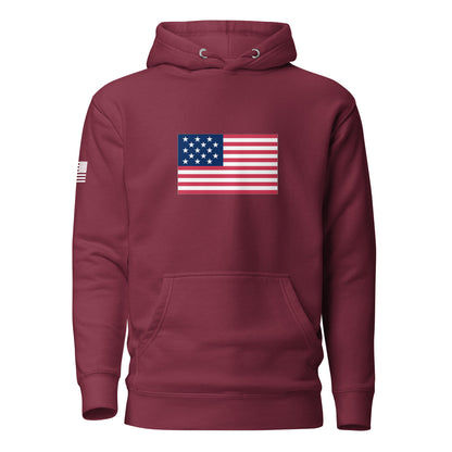 1812 Flag ("The Star-Spangled Banner") | Premium Cotton Hoodie Cotton Hoodie Gun Beaver Maroon S 