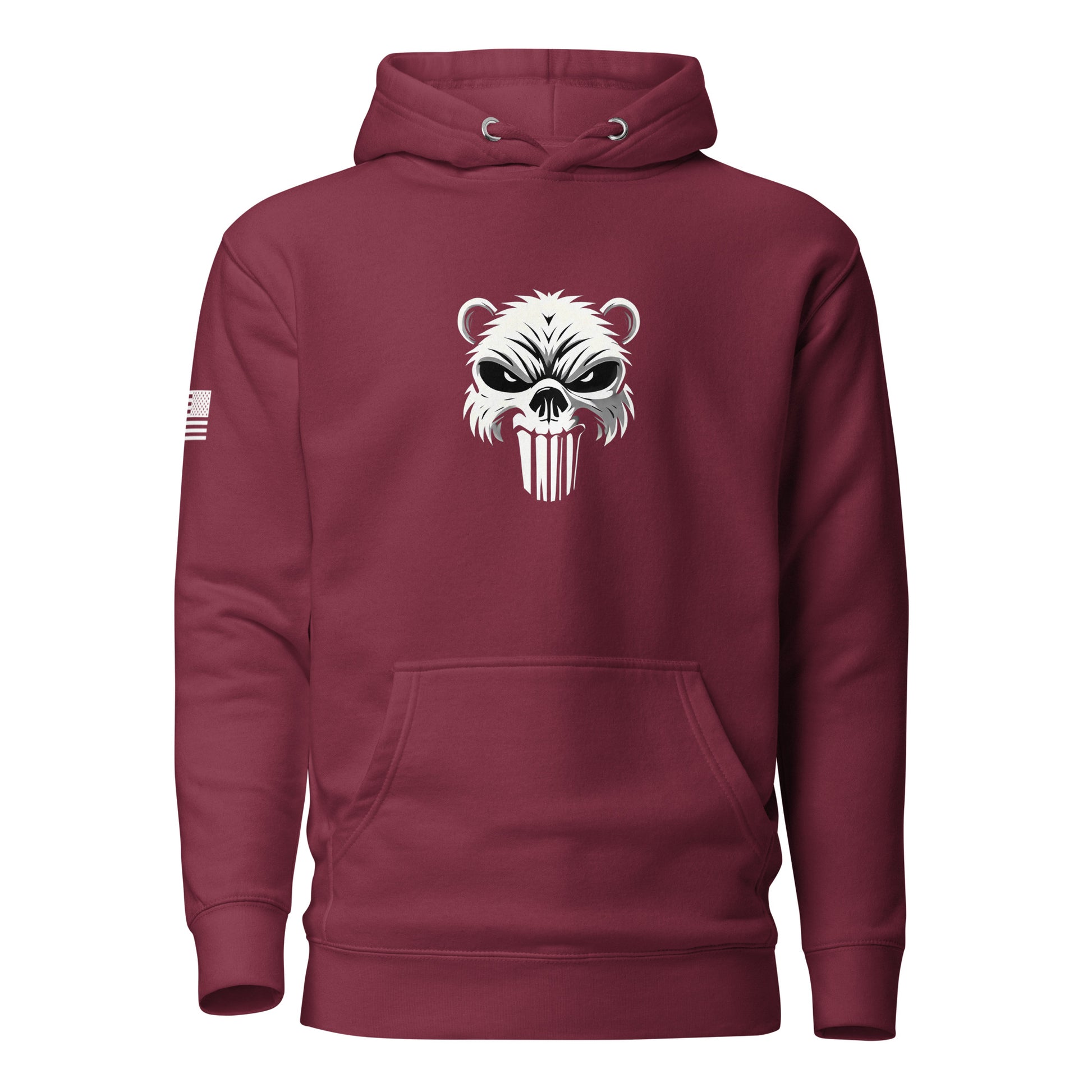 Beaver Punisher | Premium Cotton Hoodie Cotton Hoodie Gun Beaver Maroon S 