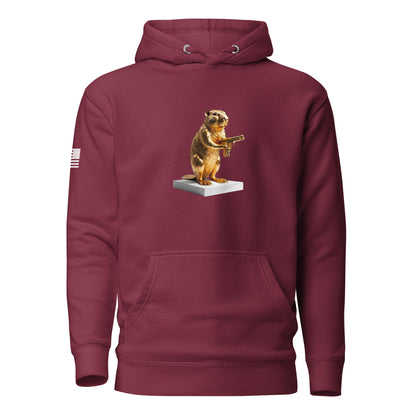 Golden Gun Beaver Trophy | Premium Cotton Hoodie Cotton Hoodie Gun Beaver Maroon S 