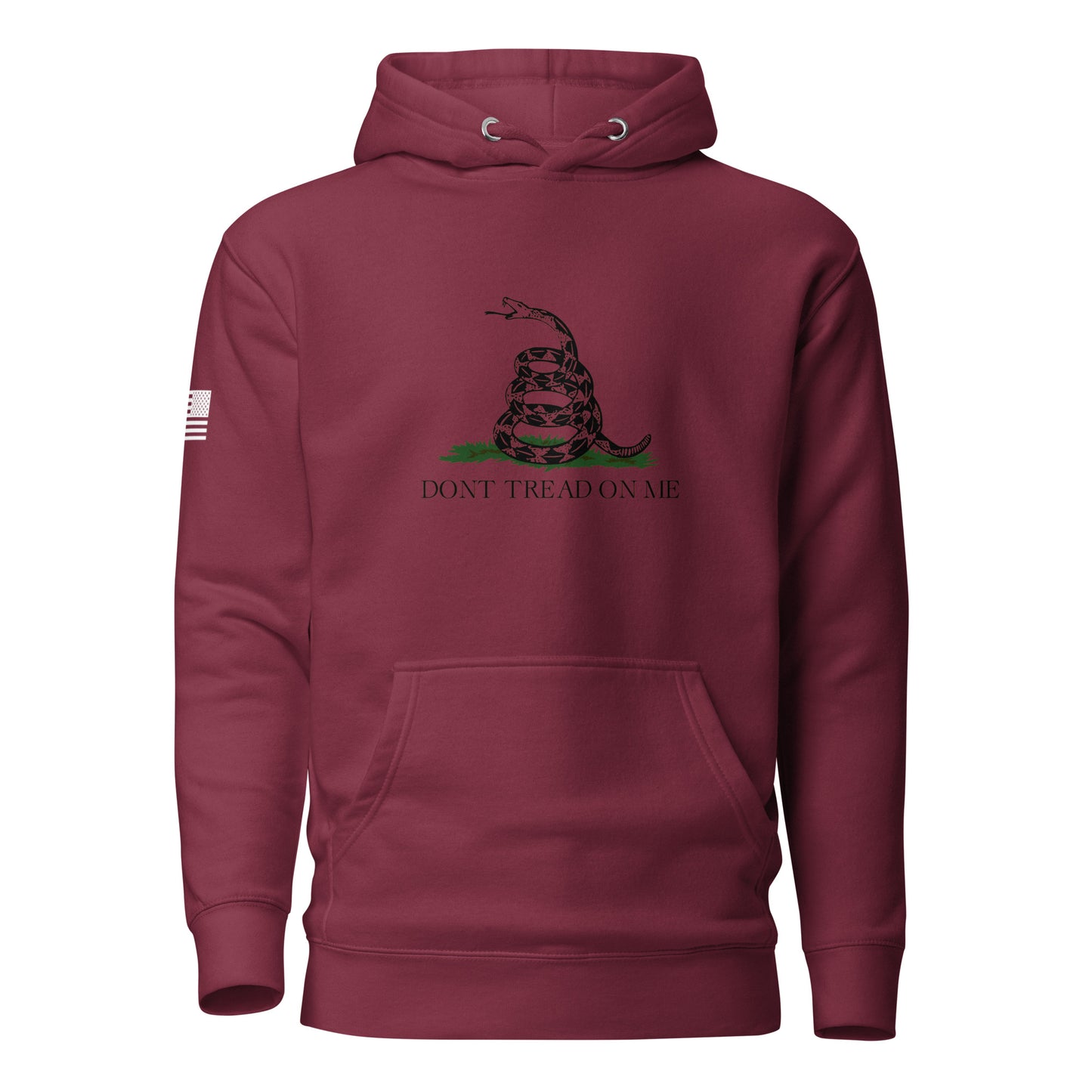 "Don't Tread On Me" | Premium Cotton Hoodie Cotton Hoodie Gun Beaver Maroon S 