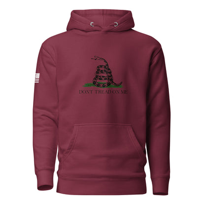 "Don't Tread On Me" | Premium Cotton Hoodie Cotton Hoodie Gun Beaver Maroon S 