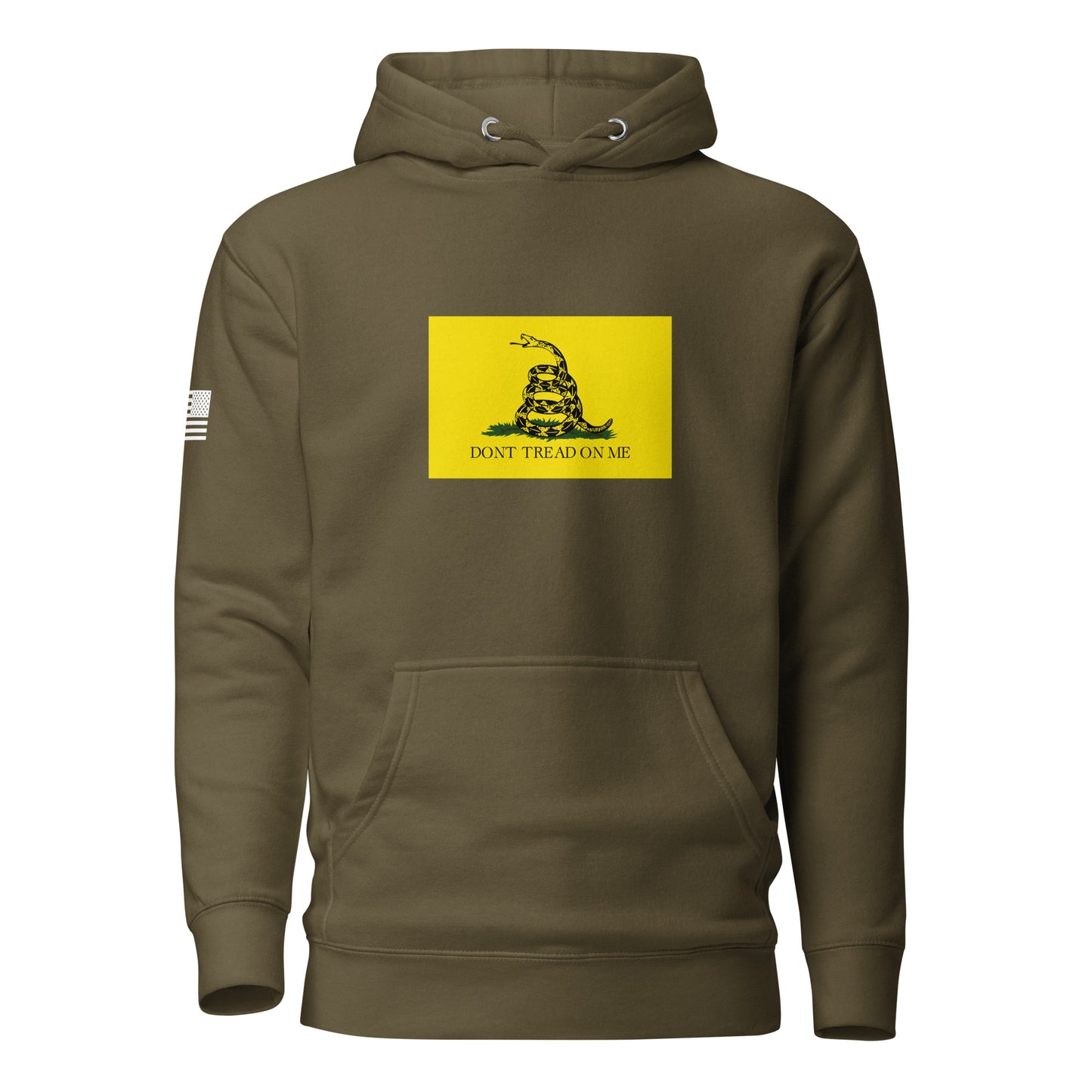 "Don't Tread On Me" Gadsden Flag | Premium Cotton Hoodie Cotton Hoodie Gun Beaver Military Green S 