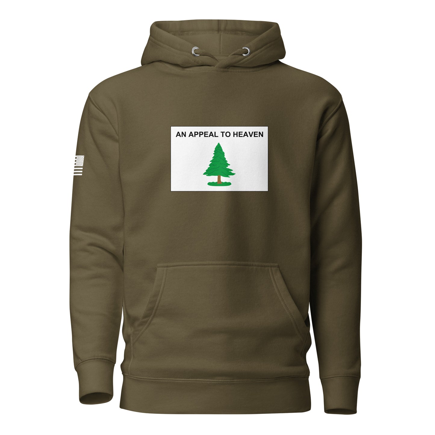 "An Appeal to Heaven" Flag | Premium Cotton Hoodie Cotton Hoodie Gun Beaver Military Green S 