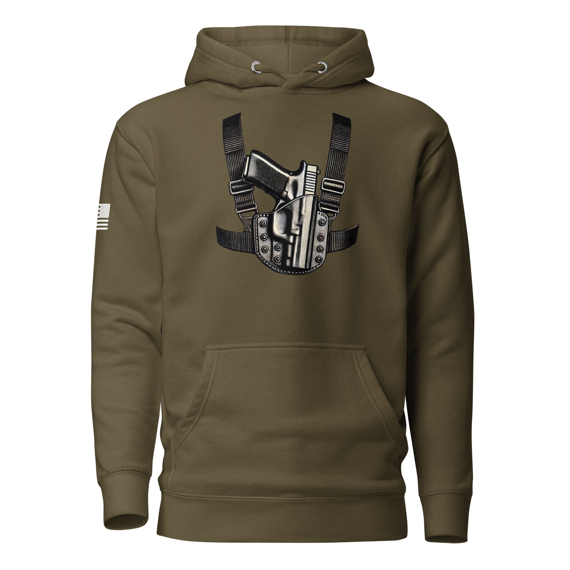 Always Carrying | Premium Cotton Hoodie Cotton Hoodie Gun Beaver Military Green S 