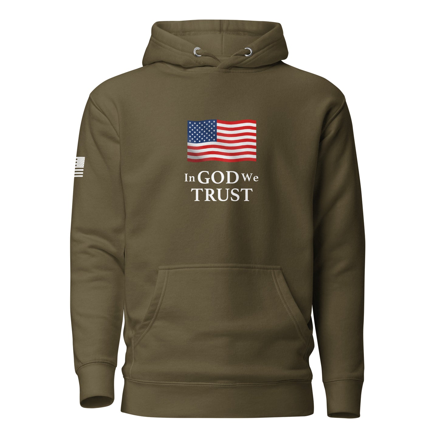 "In God We Trust" | Premium Cotton Hoodie Cotton Hoodie Gun Beaver Military Green S 