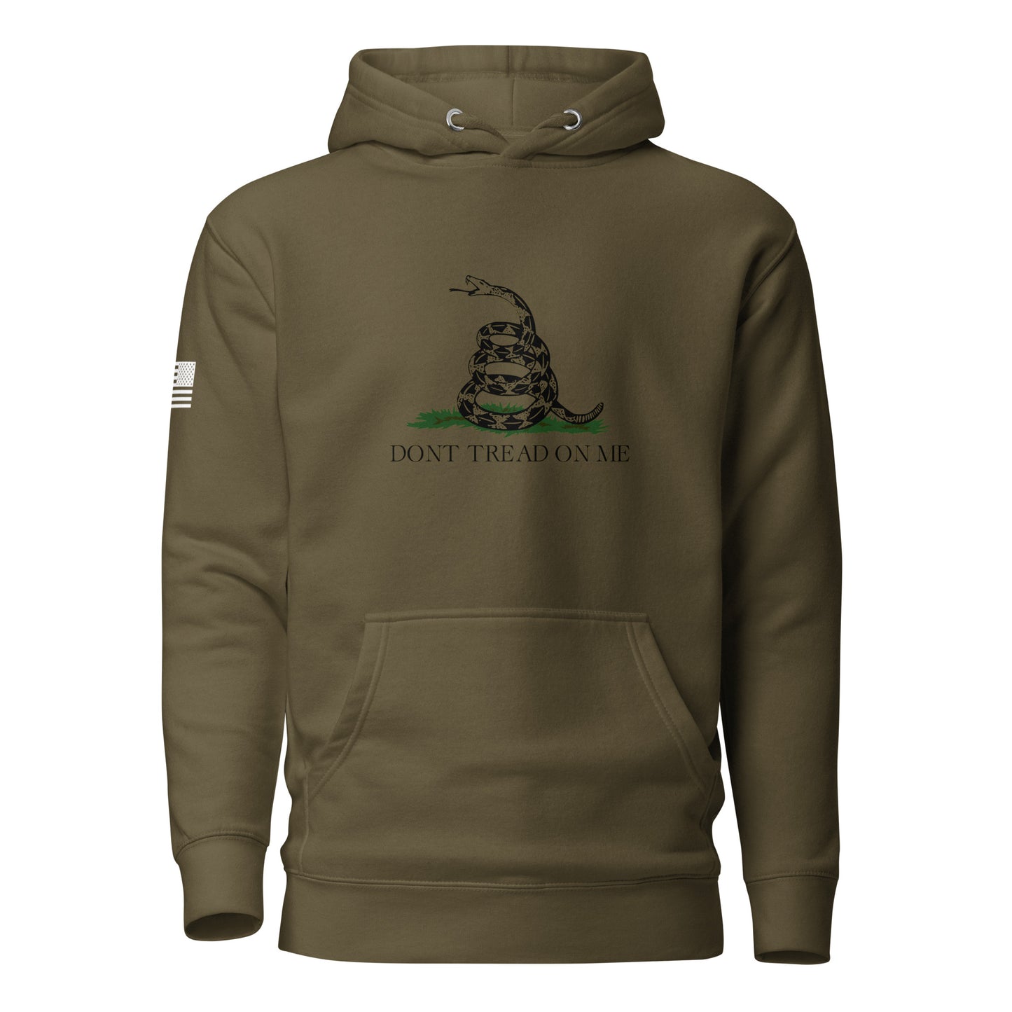 "Don't Tread On Me" | Premium Cotton Hoodie Cotton Hoodie Gun Beaver Military Green S 