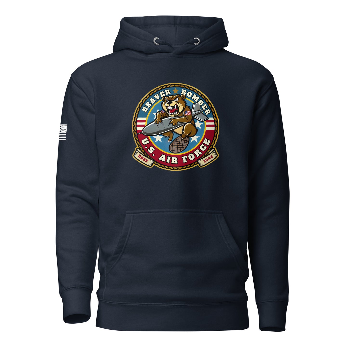 Gun Beaver Bomber Insignia | Premium Cotton Hoodie Cotton Hoodie Gun Beaver Navy Blazer S 