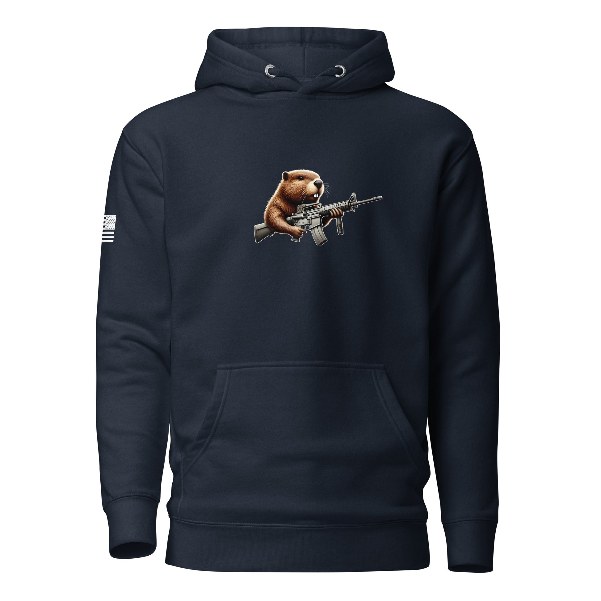 Gun Beaver Locked & Loaded | Premium Cotton Hoodie Cotton Hoodie Gun Beaver Navy Blazer S 