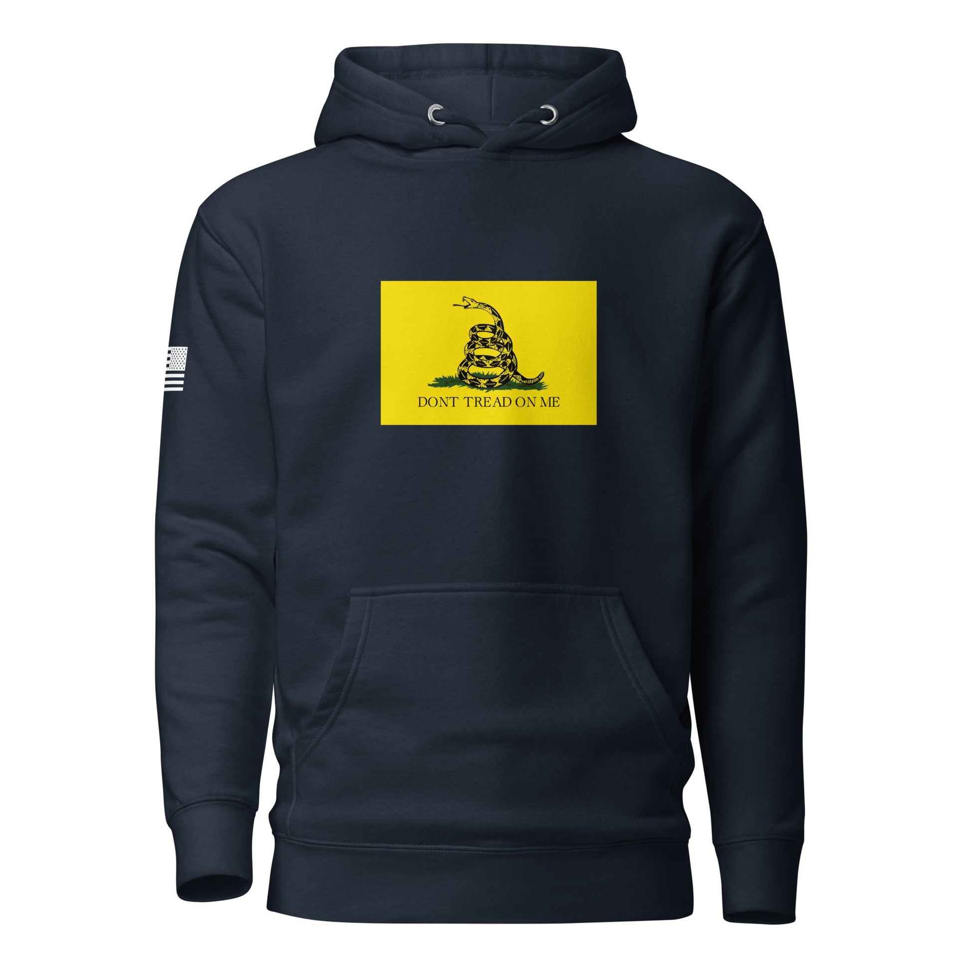 "Don't Tread On Me" Gadsden Flag | Premium Cotton Hoodie Cotton Hoodie Gun Beaver Navy Blazer S 