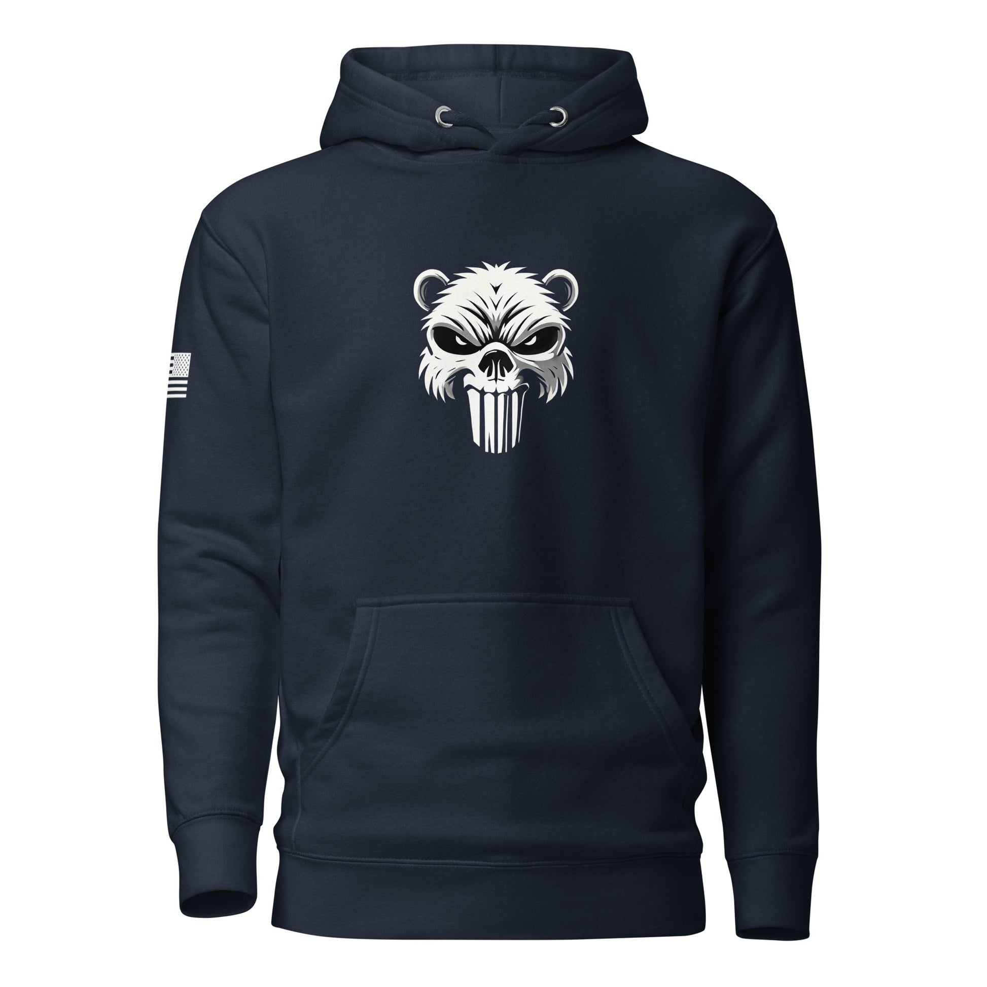 Beaver Punisher | Premium Cotton Hoodie Cotton Hoodie Gun Beaver Navy Blazer S 