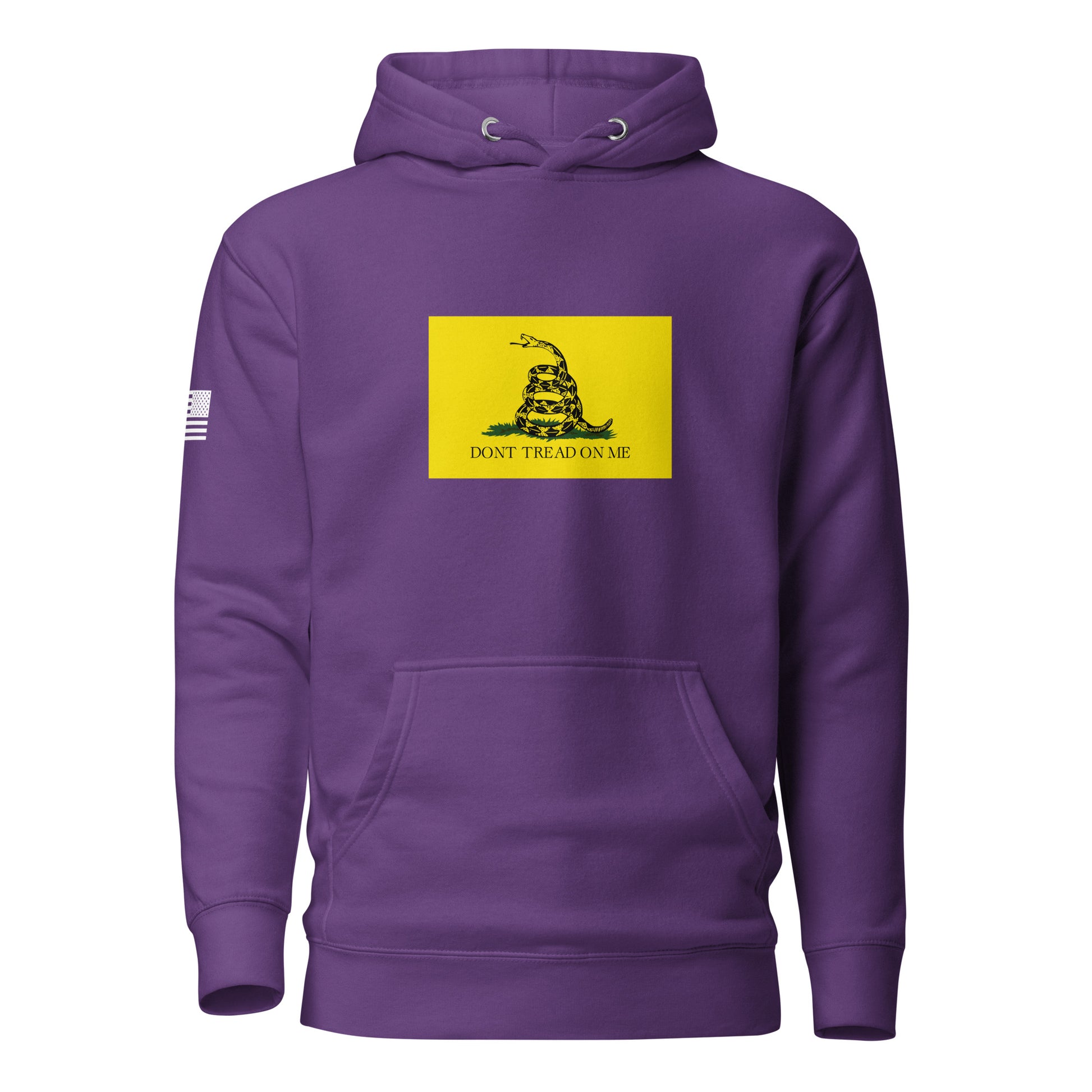 "Don't Tread On Me" Gadsden Flag | Premium Cotton Hoodie Cotton Hoodie Gun Beaver Purple S 