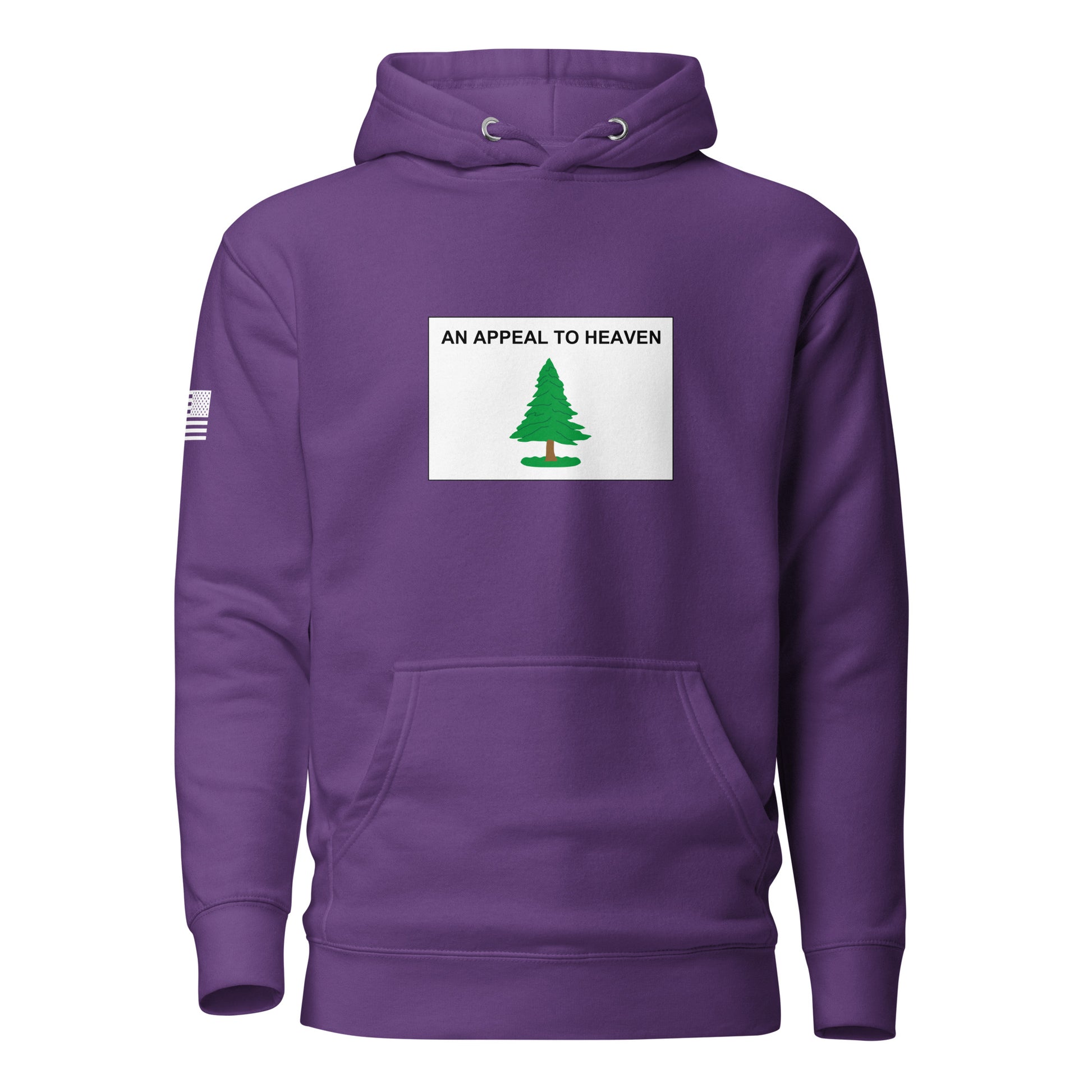 "An Appeal to Heaven" Flag | Premium Cotton Hoodie Cotton Hoodie Gun Beaver Purple S 