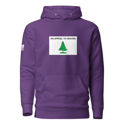 "An Appeal to Heaven" Flag | Premium Cotton Hoodie Cotton Hoodie Gun Beaver Purple S 