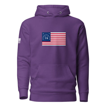 Bennington Flag | Premium Cotton Hoodie Cotton Hoodie Gun Beaver Purple S 