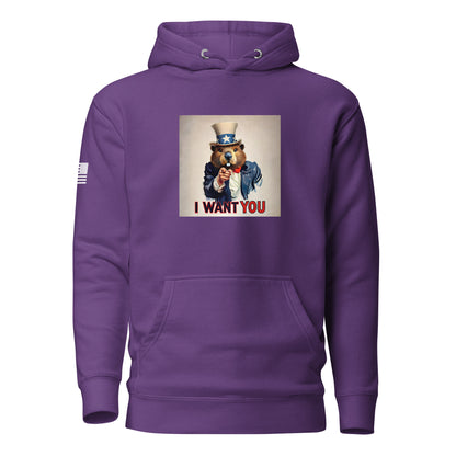 Gun Beaver "Wants You" | Premium Cotton Hoodie Cotton Hoodie Gun Beaver Purple S 