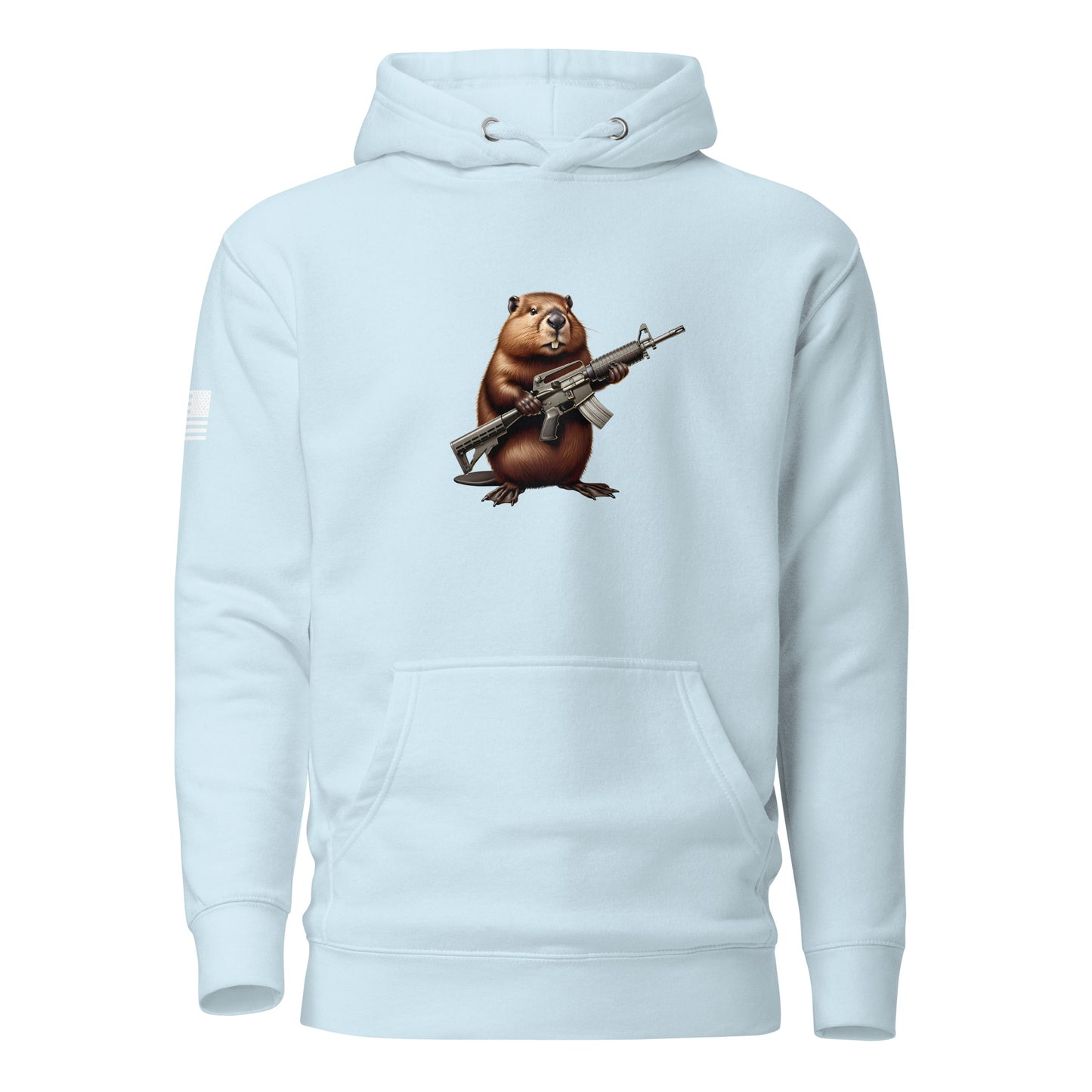 Gun Beaver Clutching Rifle | Premium Cotton Hoodie Cotton Hoodie Gun Beaver