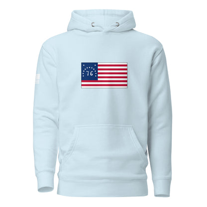 Bennington Flag | Premium Cotton Hoodie Cotton Hoodie Gun Beaver Sky Blue S 