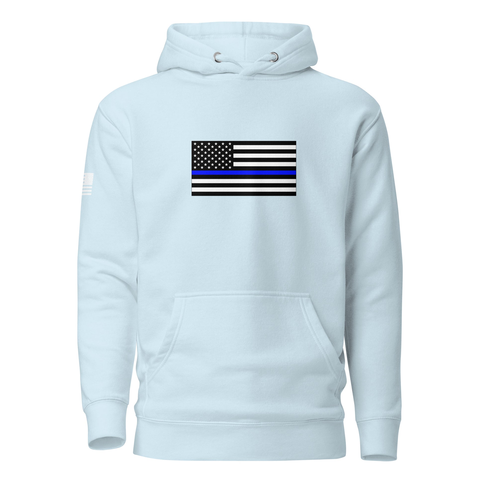 Thin Blue Line Flag | Premium Cotton Hoodie Cotton Hoodie Gun Beaver