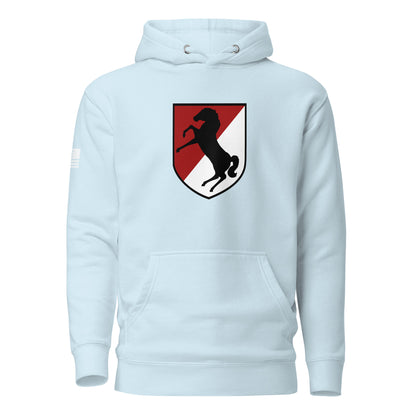 11th Armored Cavalry Regiment Insignia ("Blackhorse Regiment") | Premium Cotton Hoodie Cotton Hoodie Gun Beaver