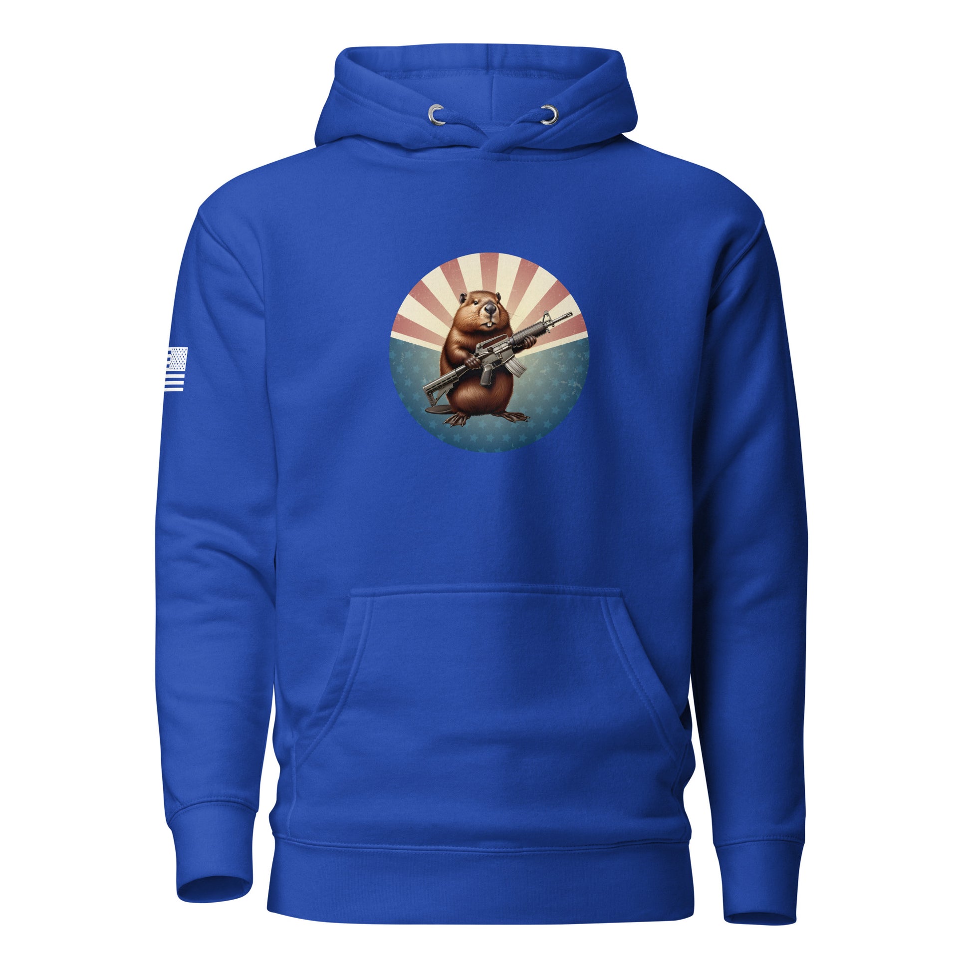 Gun Beaver Stars & Stripes | Premium Cotton Hoodie Cotton Hoodie Gun Beaver Team Royal S 